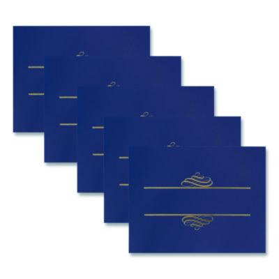 Cosco Embossed Foil Certificate Holders, 80-lb Paper, Navy, 5/Pack