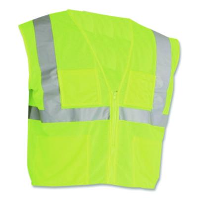 PIP ANSI Class 2 Four Pocket Zipper Safety Vest ANSI Class 2 Four Pocket Zipper Safety Vest, Polyester Mesh, 4X-Large, Hi-Viz Lime Yellow