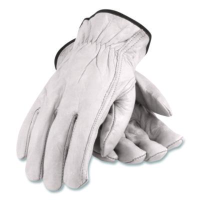 Top-Grain Pigskin Leather Drivers Gloves Economy Grade Large Gray 179952