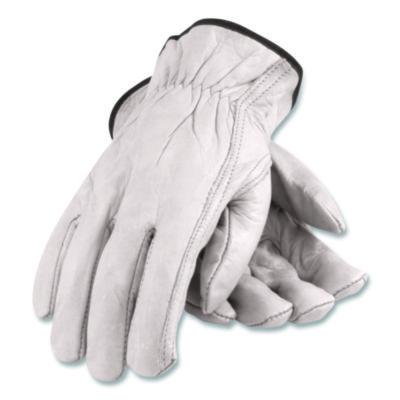 PIP Top-Grain Pigskin Leather Drivers Gloves Top-Grain Pigskin Leather Drivers Gloves, Gunn Cut, Keystone Thumb, Medium, Gray, Pair