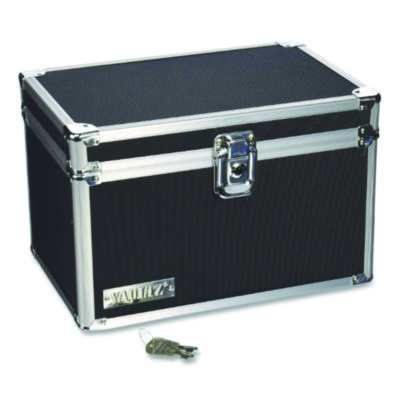 Locking Index Card File Holds 550 5 x 8 Cards 8.75 x 5.5 x 5.75 Black VZ01280