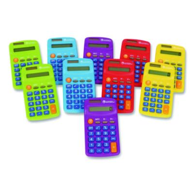 Learning Resources® Rainbow Calculators and Storage Chart, 8-Digit, LCD, 30 Calculators