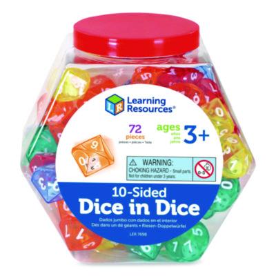 Learning Resources® 10-Sided Double-Decahedra Dice in Dice, Ages 6 to 10, 72 Dice