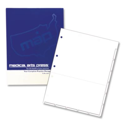 Medical Arts Press® Large Tab Chart Divider Sheets, 7-Hole Punched, Letter, White, 250/Box