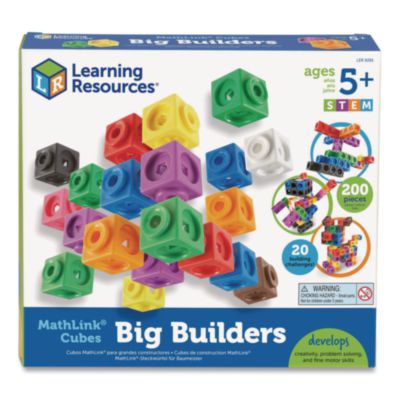 Learning Resources® MathLink Cubes Big Builders, Grades 1 to 4, 200 Pieces