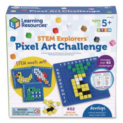 Learning Resources® STEM Explorers Pixel Art Challenge, Grades K to 2, 402 Pieces