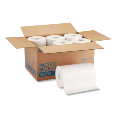 SofPull+Hardwound+Paper+Towel+Roll+Nonperforated+1-Ply+9%22+x+400+ft+White+6+Rolls%2fCarton+26610