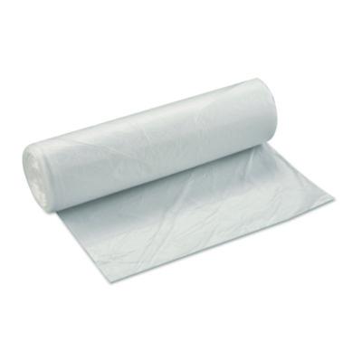 High-Density Commercial Can Liners, 60 gal, 13.97 mic, 43" x 48", Clear, Interleaved Roll, 25 Bags/Roll, 8 Rolls/Carton