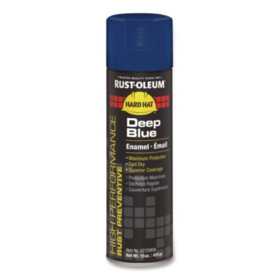 Rust-Oleum® Hard Hat High Performance V2100 System Rust Preventive Enamel Spray Paint, Gloss Deep Blue, 15 oz Aerosol Can, 6/Carton