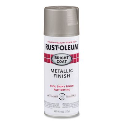 Rust-Oleum® Stops Rust Bright Coat Spray Paint, Metallic Aluminum, 11 oz Aerosol Can, 6/Carton