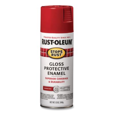 Rust-Oleum® Stops Rust Spray Paint, Gloss Sunrise Red, 12 oz Aerosol Can, 6/Carton
