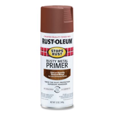 Rust-Oleum® Stops Rust Spray Paint, Flat Rusty Metal, 12 oz Aerosol Can, 6/Carton