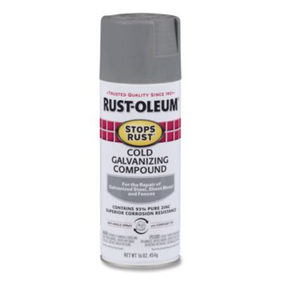 Rust-Oleum® Stops Rust Cold Galvanizing Spray, Flat Gray, 16 oz Aerosol Can, 6/Carton