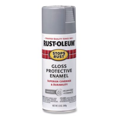 Rust-Oleum® Stops Rust Spray Paint, Gloss Smoke Gray, 12 oz Aerosol Can, 6/Carton