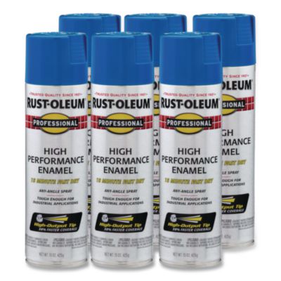 Rust-Oleum® Professional Spray Paint, Gloss Safety Blue, 15 oz Aerosol Can, 6/Carton