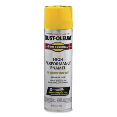 Rust-Oleum® Professional Spray Paint, Gloss Yellow, 15 oz Aerosol Can, 6/Carton