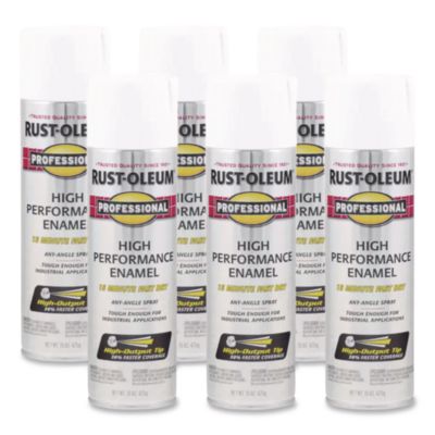 Rust-Oleum® Professional Spray Paint, Gloss White, 15 oz Aerosol Can, 6/Carton