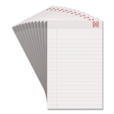 TRU RED™ Notepads Notepads, Wide/Legal Rule, (50) White 5 x 8 Sheets, Dozen