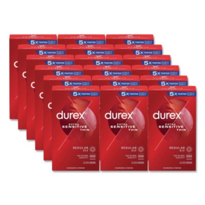 Durex® Extra Sensitive Condoms, Natural, 12/Box, 18 Boxes/Carton