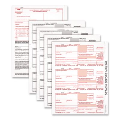 Adams® 2024 1099-NEC 4-Part Laser/Inkjet Tax Forms, 8.5 x 3.66, 3 Forms/Sheet, 50 Forms Total
