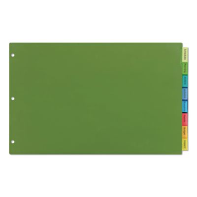 Insertable+Big+Tab+Plastic+Dividers+8-Tab+11+x+17+Assorted+Colors+1+Set+11179
