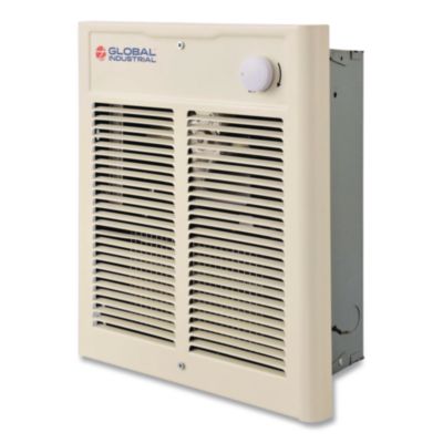 Global Industrial® Fan Forced Wall Heater, Shaded Pole Motor, 1,500 W, 10.63 x 4.75 x 12.25, White