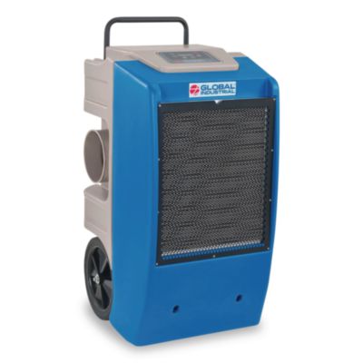 Global Industrial® Low Grain Refrigerant Dehumidifier with Pump, 130 pt Tank Capacity, 22.43 x 20.81 x 37.81, Blue