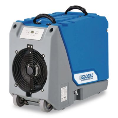 Global Industrial® Crawl Space Commercial Dehumidifier With Pump, 90 pt Tank Capacity, 13.31 x 34 x 25, Blue