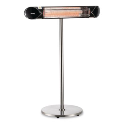 Global Industrial® Infrared Patio Heater Free Standing with Remote Control, 1,500 W, 35.38 x 5.13 x 42 to 82, Black
