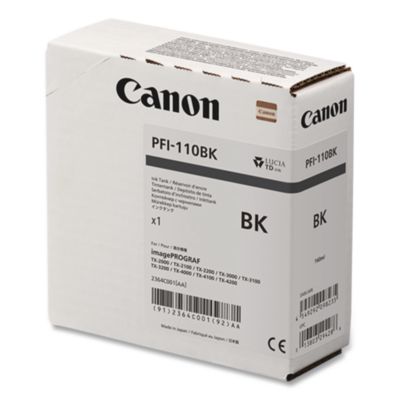 Canon+PFI-110BK+160ml+Ink+Cartridge+Pigment+Black+2364C001