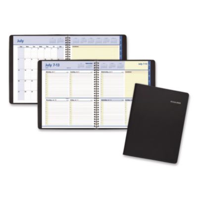 AT-A-GLANCE® QuickNotes Academic Weekly/Monthly Planner, 10 x 8, Black Cover, 13-Month: July 2025 to July 2026