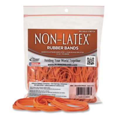 Alliance® Non-Latex Rubber Bands, Assorted Sizes, Orange, 125/Pack