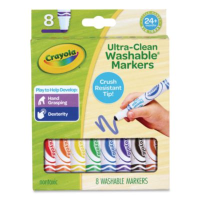 Toddler+Friendly+Ultra-Clean+Washable+Markers+Broad+Crush-Resistant+Dot+Tips+Assorted+Colors+8%2fPack+811548