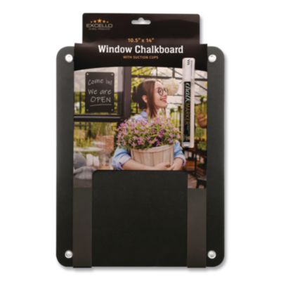 Excello Global Products® Window Chalkboard, Black Surface, 10.5 x 14