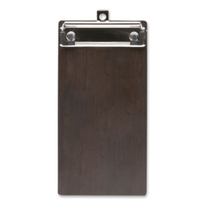 Excello Global Products® Check/Menu Holder, 4 x 8.1, Dark Woodgrain/Silver