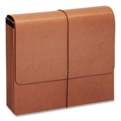 Pendaflex® Moisture-Resistant Expanding Wallet, 5.25" Expansion, 1 Section, Elastic Band Closure, Letter Size, Brown, 10/Box