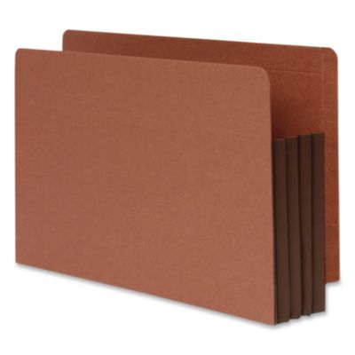 Pendaflex® End Tab File Pocket, Dark Brown Gusset, 3.5" Expansion, Legal Size, Brown/Dark Brown, 10/Box