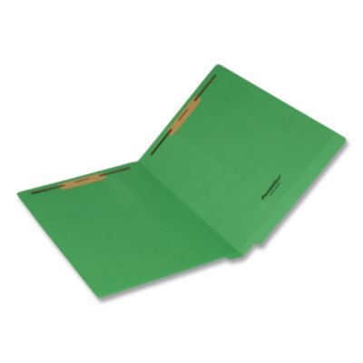 Pendaflex® Colored Reinforced End Tab Fastener Folders, Straight Tab, Expands 0.75", 2 Fasteners, Legal Size, Green, 50/Box
