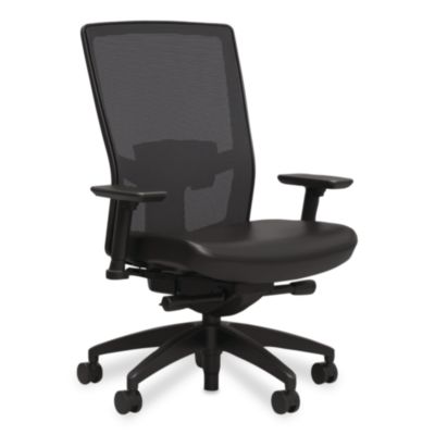 Workplace2.0™ 500 Series Vinyl and Mesh Task Chair 500 Series Vinyl and Mesh Task Chair, Supports Up to 300 lbs, 17.8" to 22.8" Seat Height, Black Seat, Black Back, Black Base