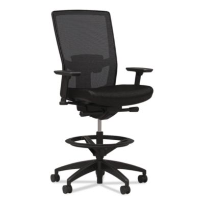 Workplace2.0™ 500 Series Mesh and Fabric Stool 500 Series Mesh and Fabric Stool, Supports to 300 lb, 24.6 x 34.4 Seat Height, Black Seat, Black Back, Black Base