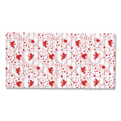 Pacon+Corobuff+Corrugated+Paper+Roll+48%22+x+25+ft+Cupids+Hearts+0012111