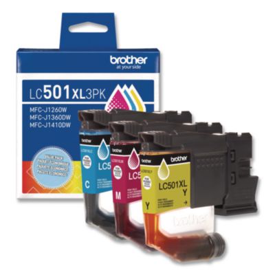 BrotherLC501XL3PK+3-Pack+High+Yield+Cyan%2c+Magenta%2c+and+Yellow+Ink+Cartridges