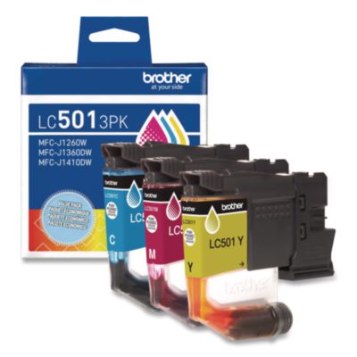 Brother+LC501+3PK+Original+Standard+Yield+Inkjet+Ink+Cartridge+Cyan+Magenta+Yellow+1+Each