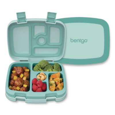 Kids Five-Compartment Bento Box 8.5" x 6.5" x 2" Seafoam Green BGOKIDSSF