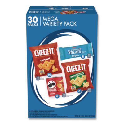 Mega Variety Pack Cheez-Its Pringles Rice Krispies Individually Wrapped 30/Box KEE00149