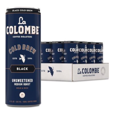 La Colombe® Cold Brew Coffee, Black, 11 oz Can, 12/Carton