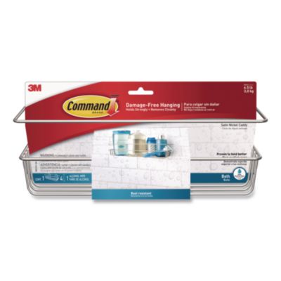 Command™ Bath Shower Caddy Bath Shower Caddy, 12.75 x 4.25 x 4, Satin Nickel