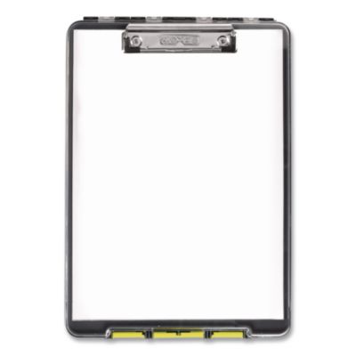 Dexas® ClearView Clipcase Storage Clipboard, 0.35" Clip Capacity, Holds 8.87 x 12.25 Sheets, Gray/Yellow
