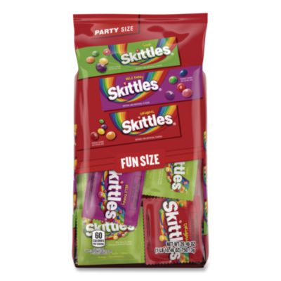 Skittles® Chewy Candy Party-Size Bag, Original/Sour/Wild Berry, 50 Pieces, 26.6 oz Bag