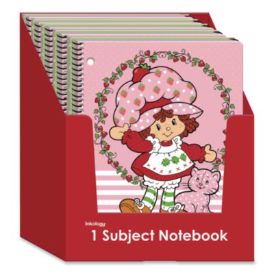 Inkology® Licensed Spiral Notebook, Randomly Assorted Strawberry Shortcake Cover Designs, Medium/College Rule, (80) 10.5 x 8 Sheets